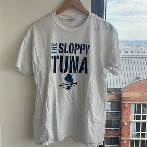 Gildan Heavy Cotton white T shirt Sloppy Tuna Montauk size L